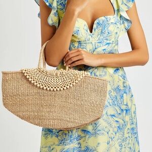 Aranaz sand woven raffia tote